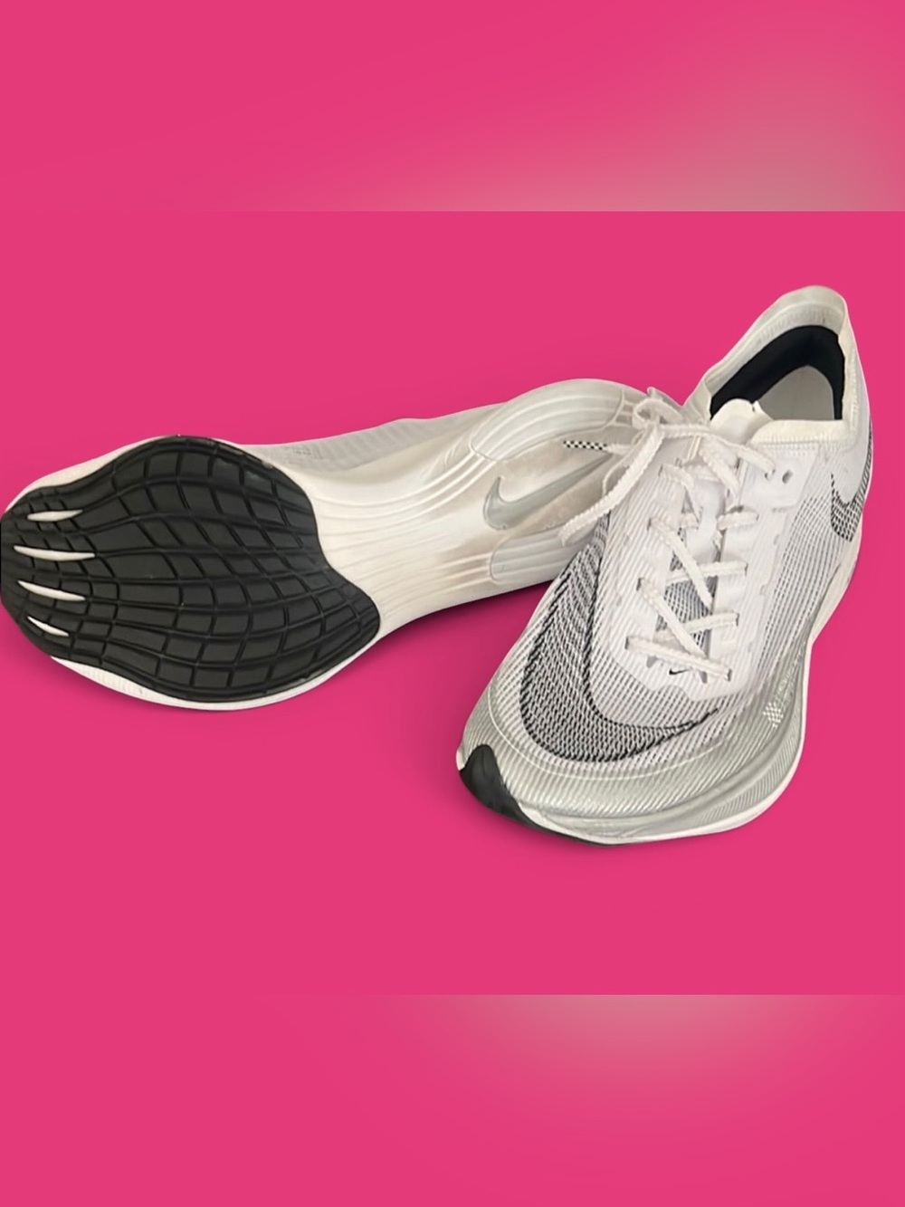 Nike ZoomX Vaporfly NEXT%2 Running Shoes Tennis Sneakers White Silver | W 9.5 - Picture 5 of 6